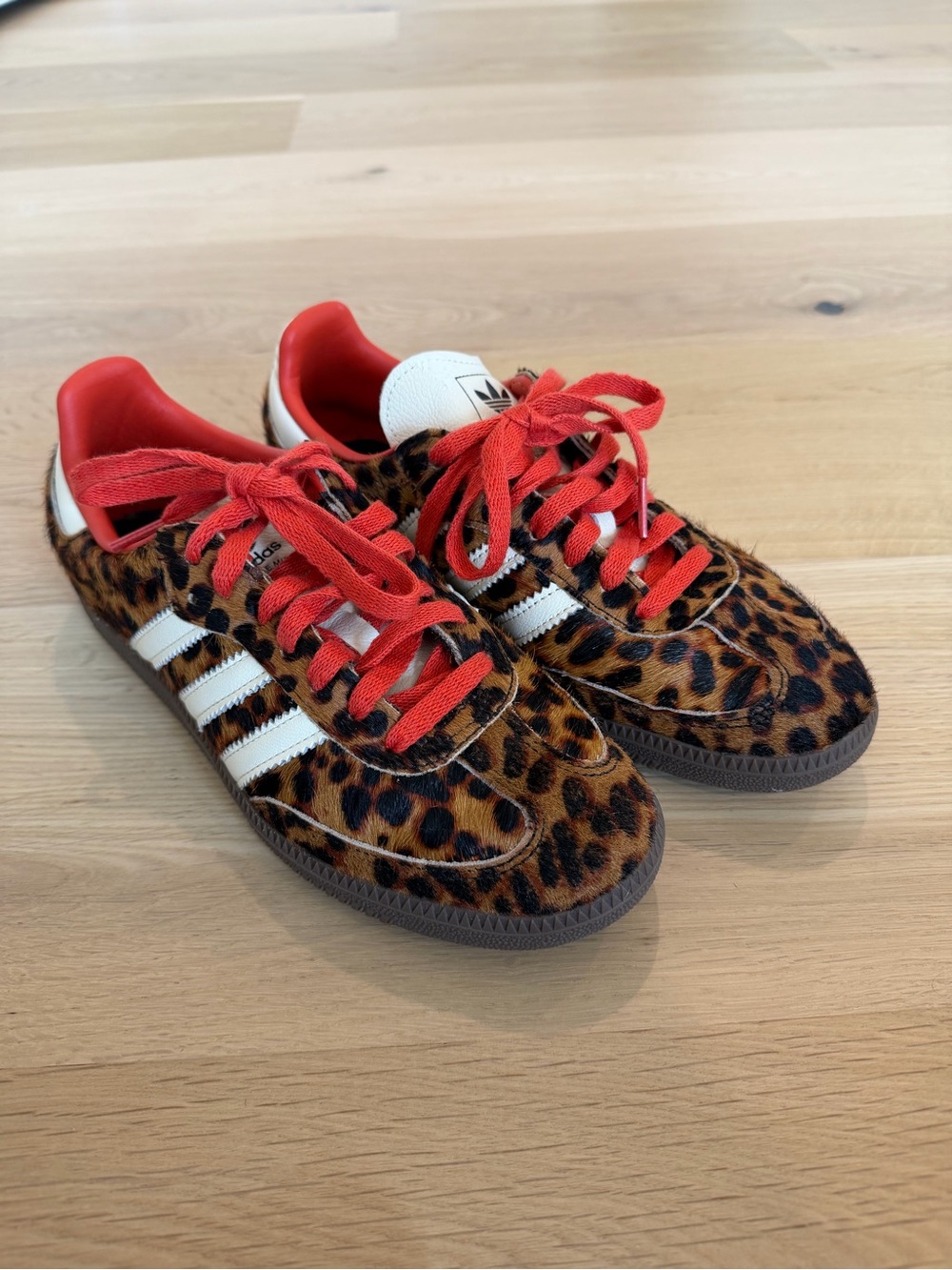 adidas Leopard Print Sneakers with Red Accents - Picture 2 of 5
